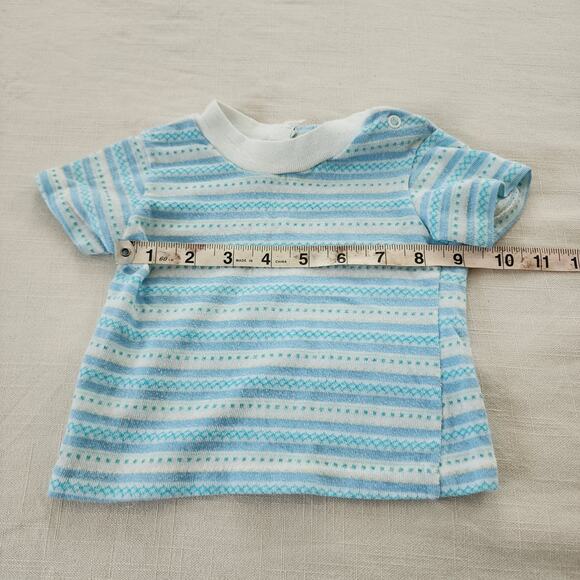 Vintage Striped Blue Tee 6-12 months - Picture 4 of 7